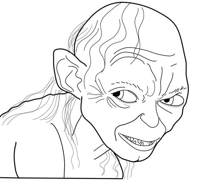 gollum from lord of the rings coloring page