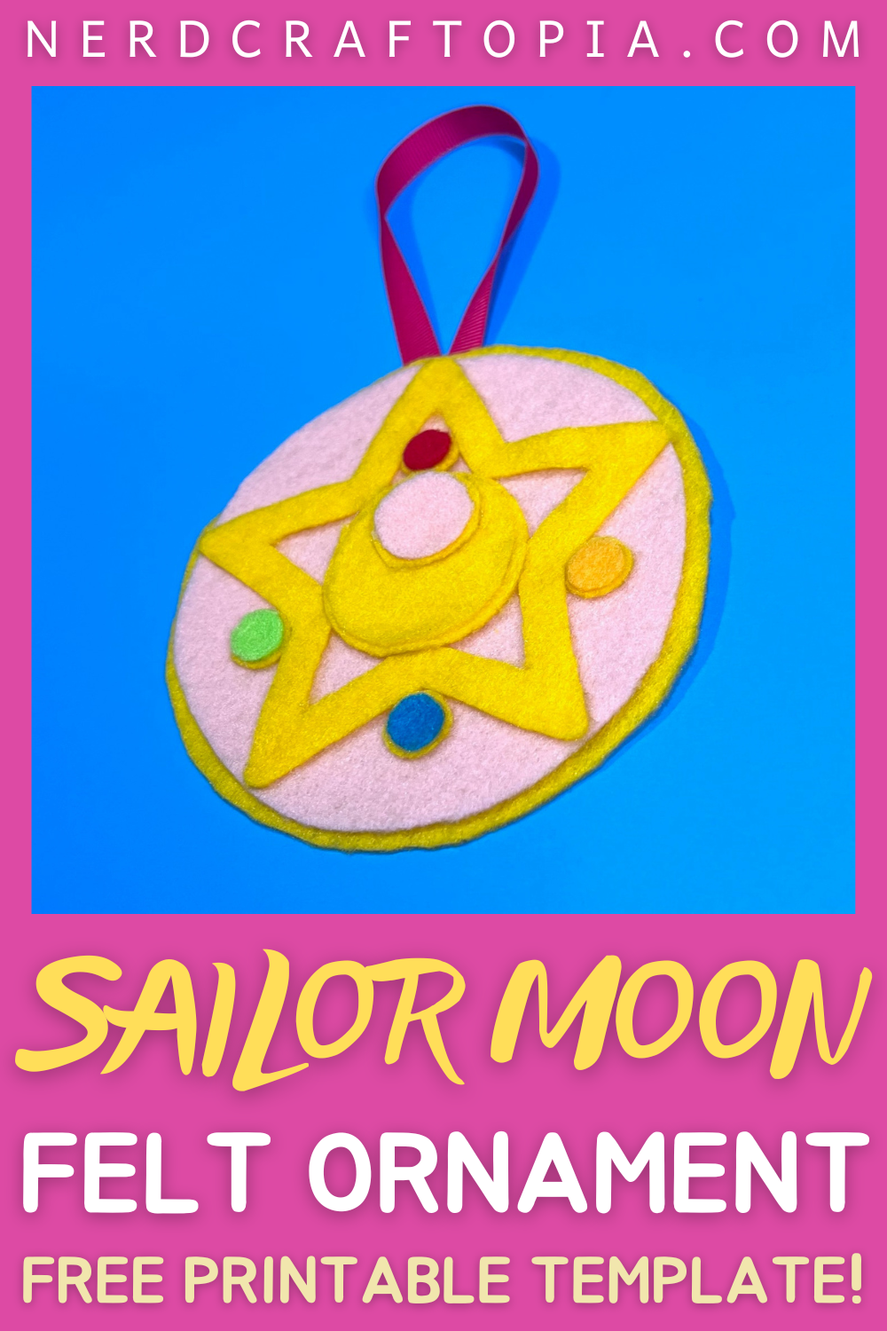 sailor moon felt ornament with free printable template
