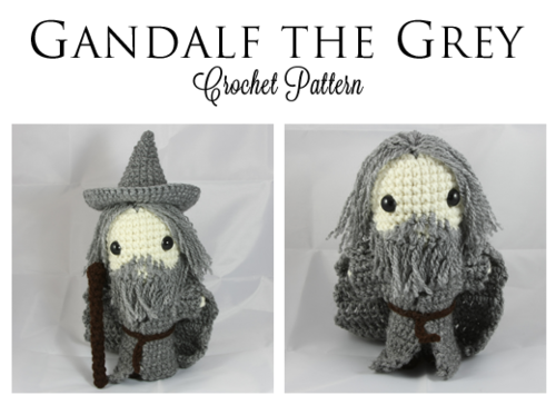gandalf the grey diy crochet pattern collage graphic