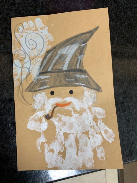 gandalf the grey made from easy kids hand art project