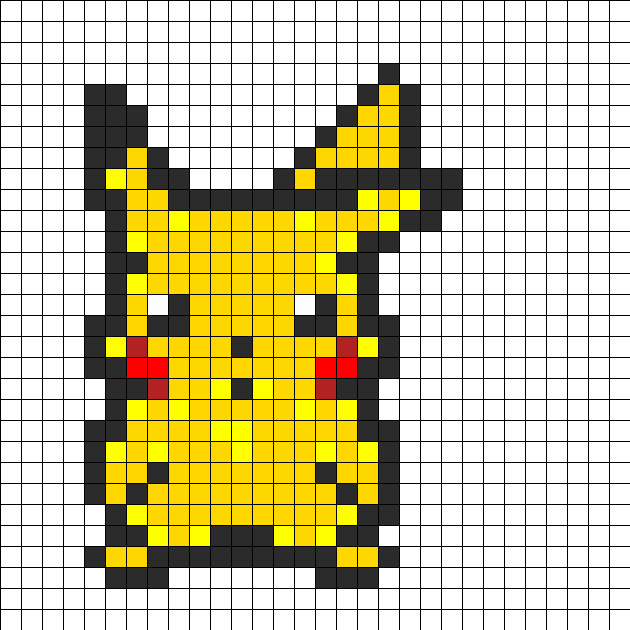 Pikachu perler bead art pattern