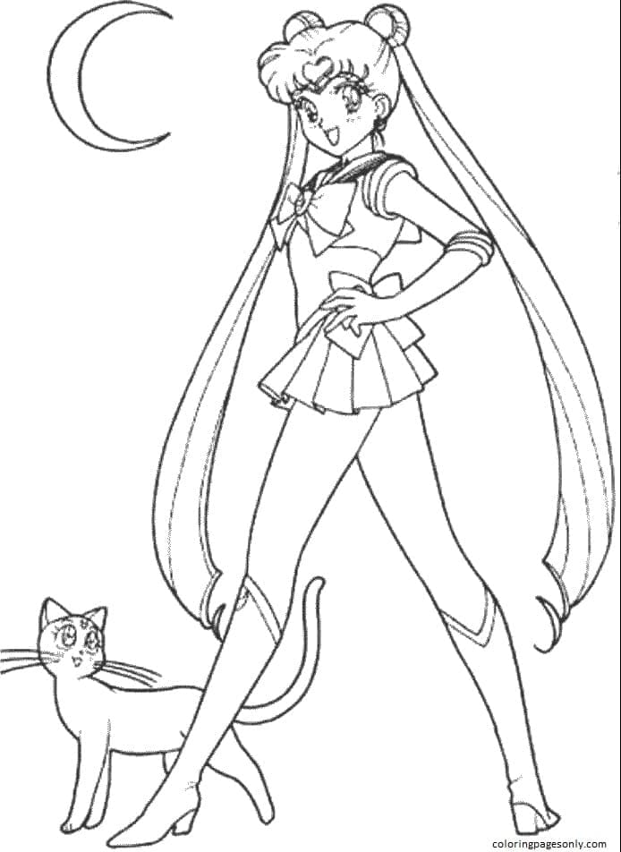 anime sailor moon coloring page