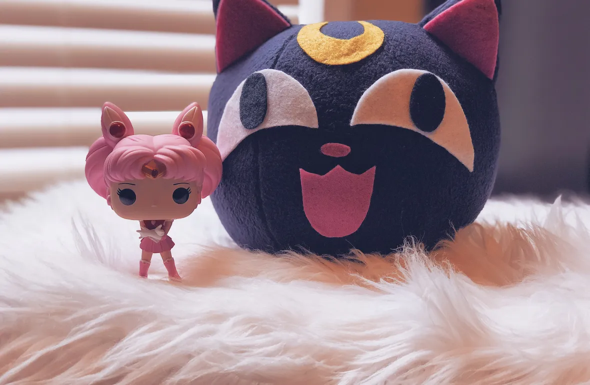 Luna P Plushie and funko pop chibiusa