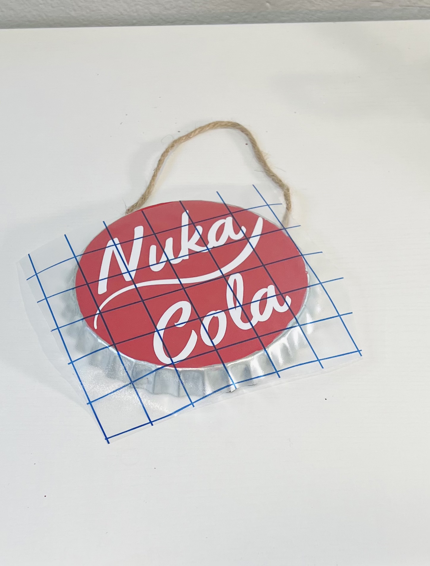 transfer tape on nuke cola drink diy