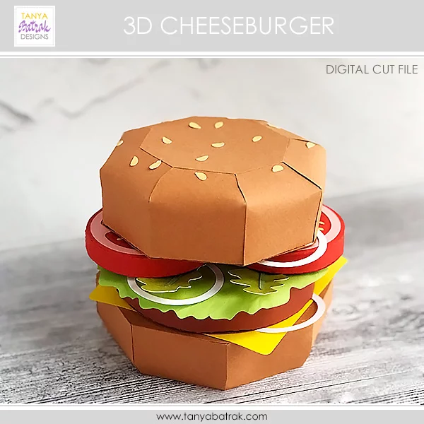 3d paper cheeseburger 