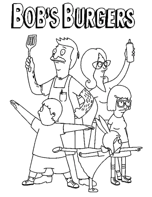 bobs burgers family coloring pages