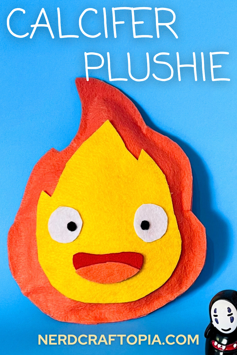 DIY Calcifer no sew plushie studio ghibli gift idea 