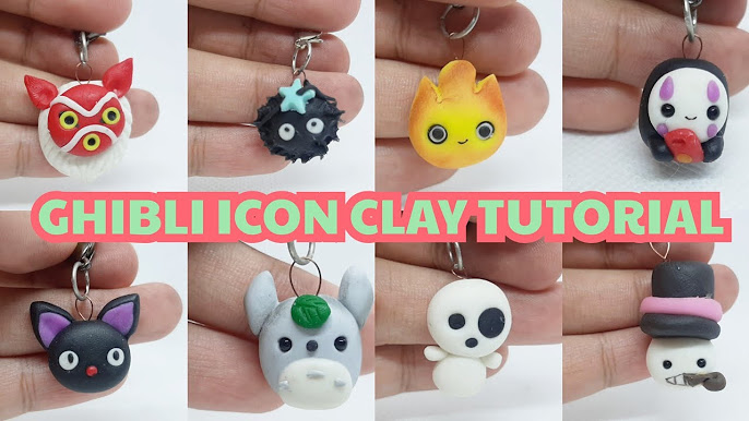 polymer clay studio ghibli keychains