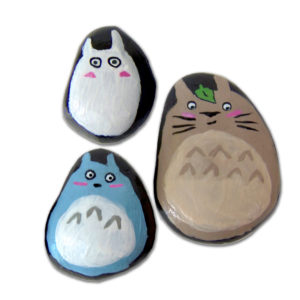 diy painted rock Totoro paper weights