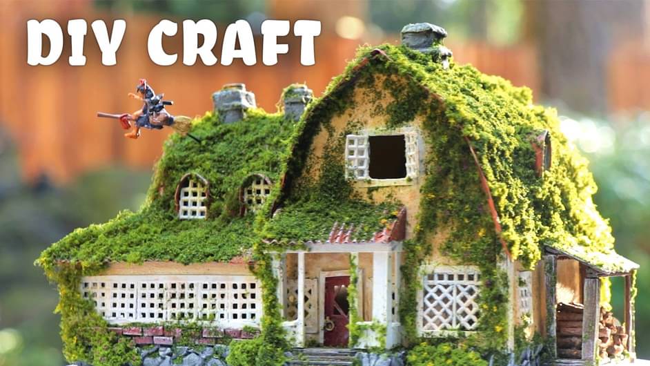 diy miniature kiki's delivery service moss covered house