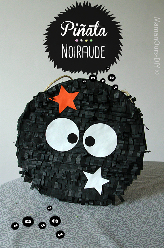 diy soot Sprite pinata for studio ghibli party