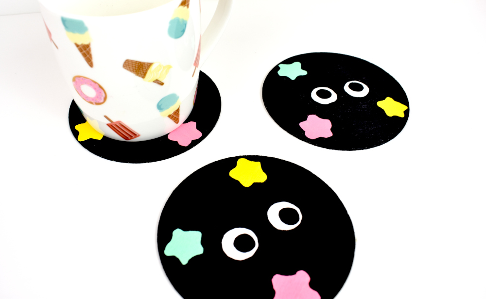 diy soot Sprite drink coasters