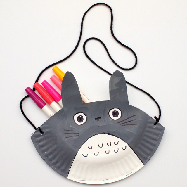 easy Totoro paper plate craft for kids