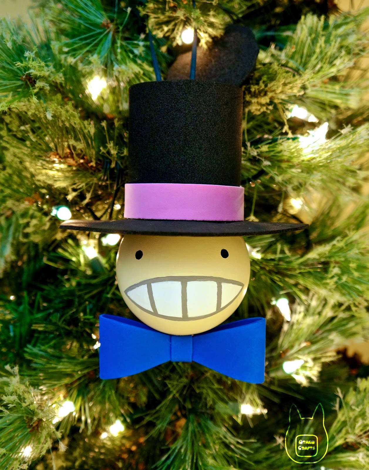 diy turnip head ornament on tree