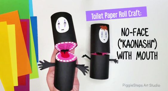 diy toilet paper roll craft no face spirited away Ghibli craft for kids