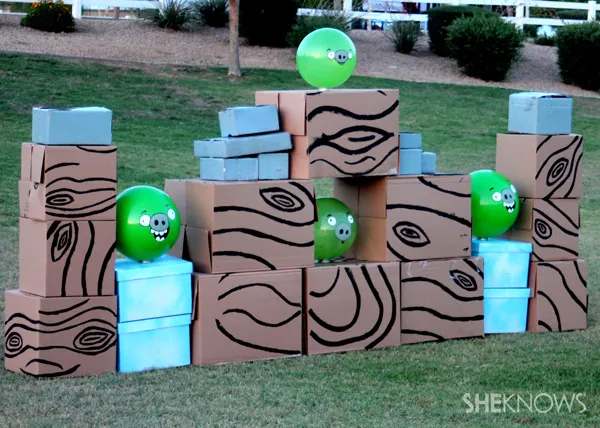 DIY angry birds backyard game