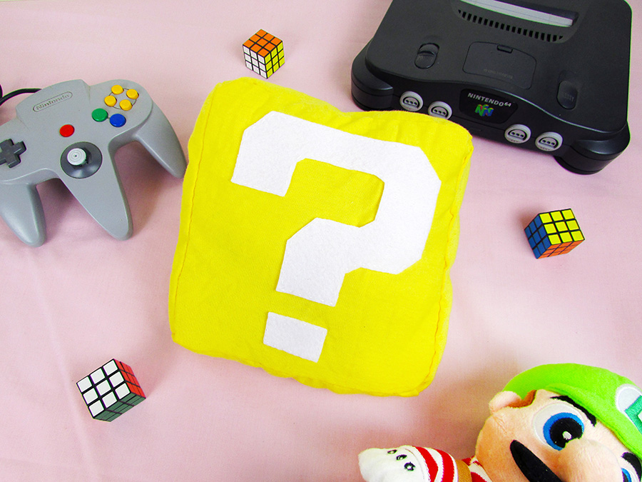 diy Mario question block pillow