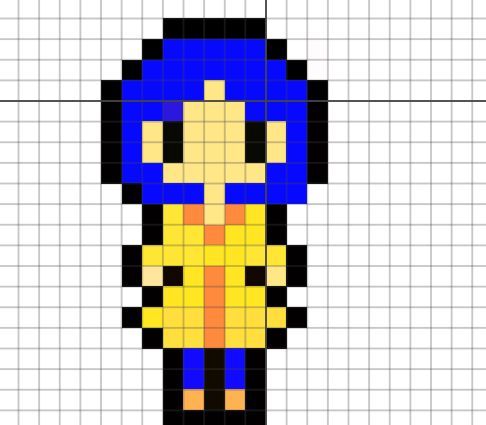 Coraline perler bead pattern