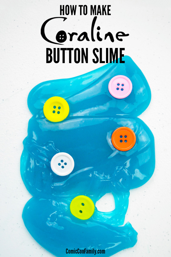 DIY Coraline button slime for kids