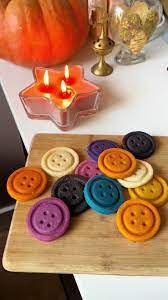 Coraline button cookies on platter