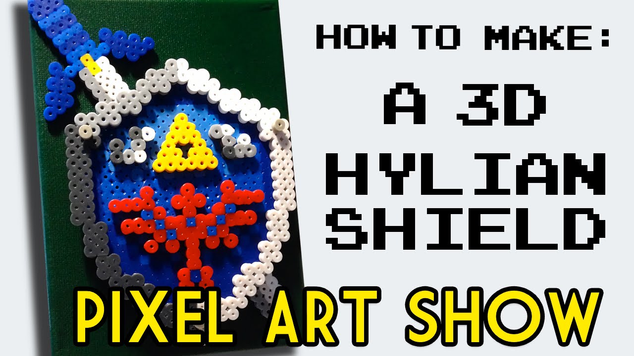 3d Hylian shield from Perler beads by pixel art show