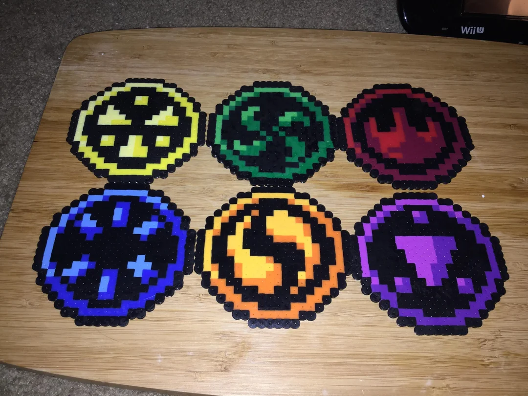 Zelda ocarina of time perler bead sage medallions