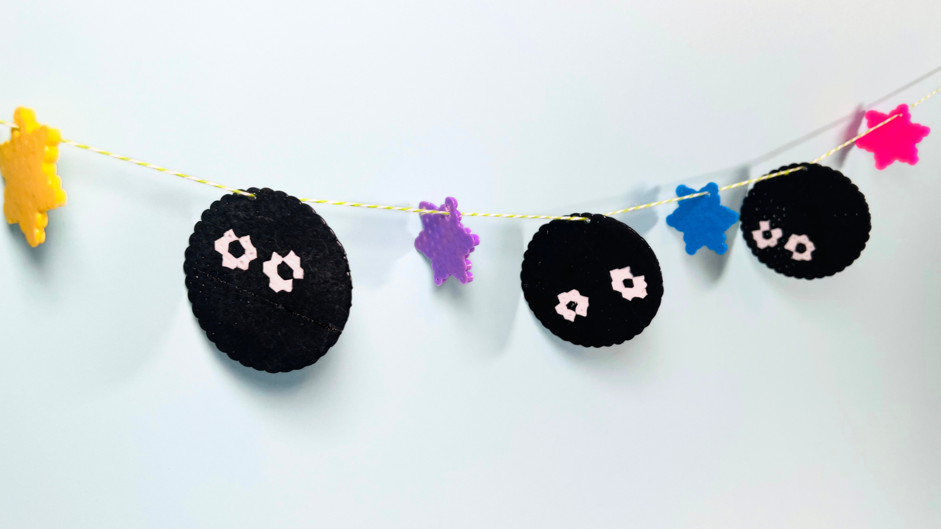 Ghibli perler art bead garland